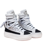 Sneakers - 18 Fori Tela Nero - Bianco