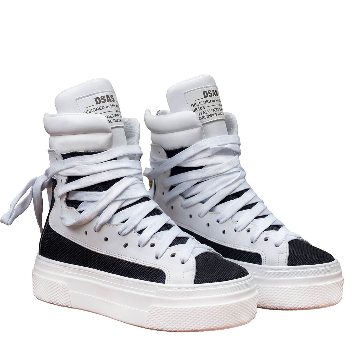 Sneakers - 18 Fori Tela Nero - Bianco