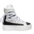 Sneakers - 18 Fori Tela Nero - Bianco