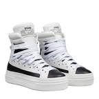 Sneakers - 18 Fori Pelle Nero - Bianco