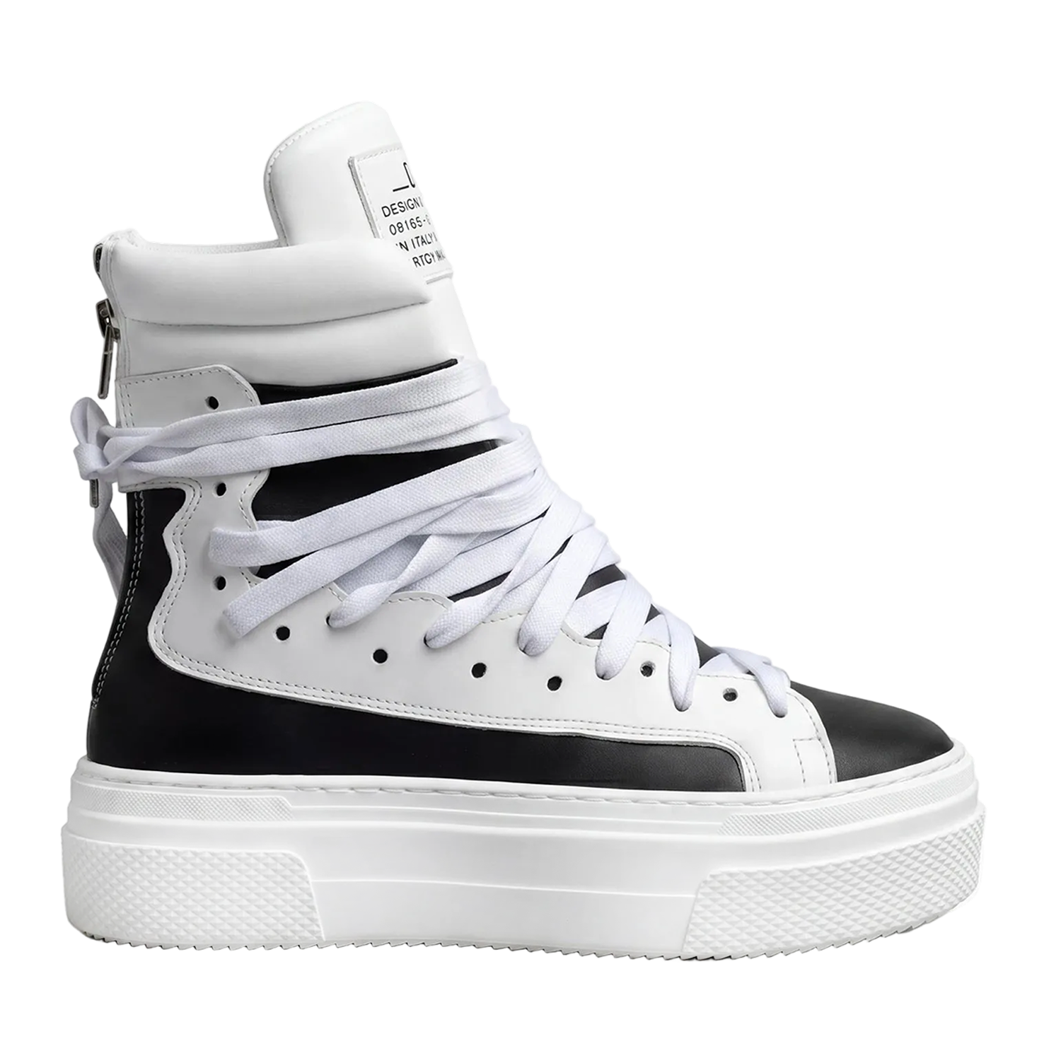 Sneakers - 18 Fori Pelle Nero - Bianco