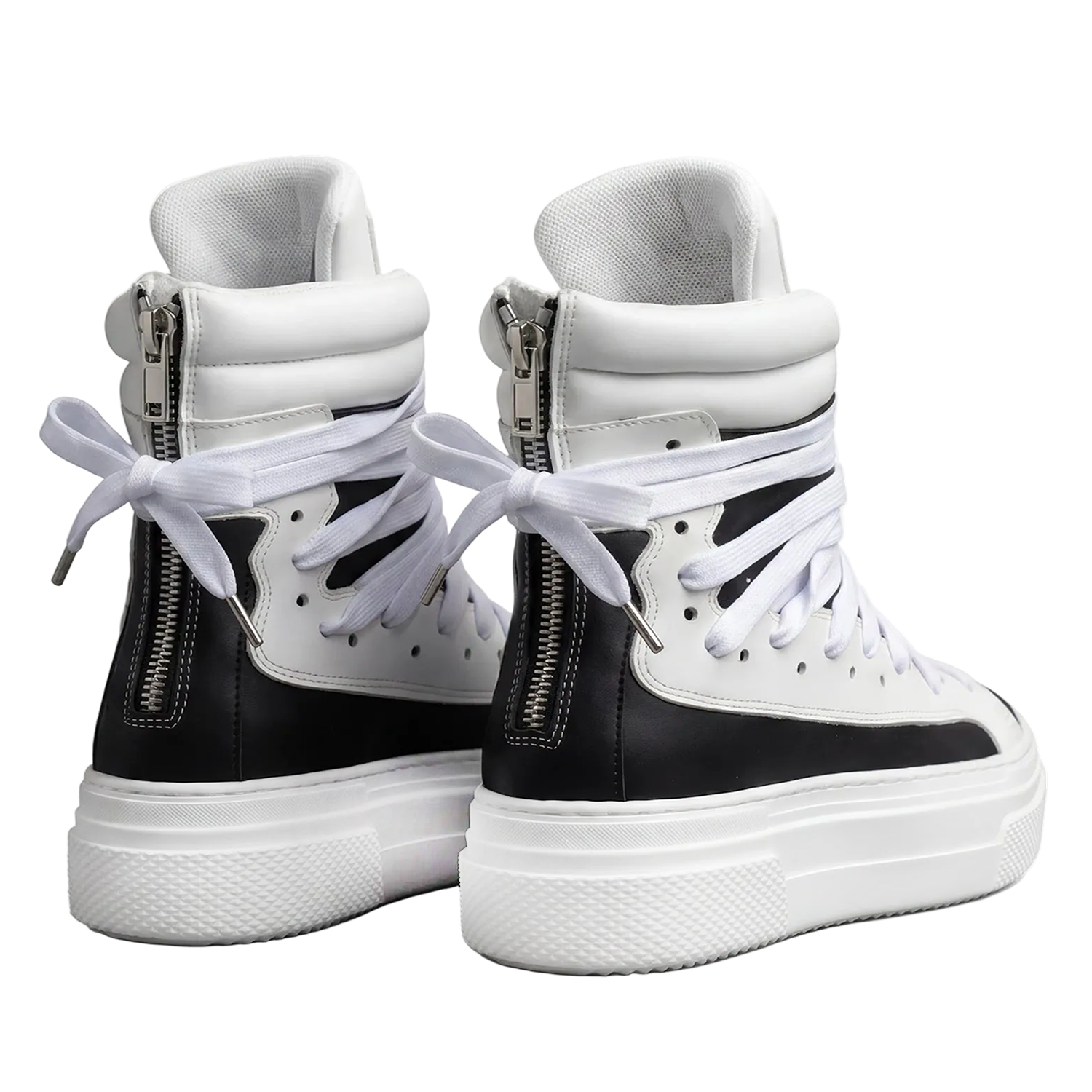 Sneakers - 18 Fori Pelle Nero - Bianco