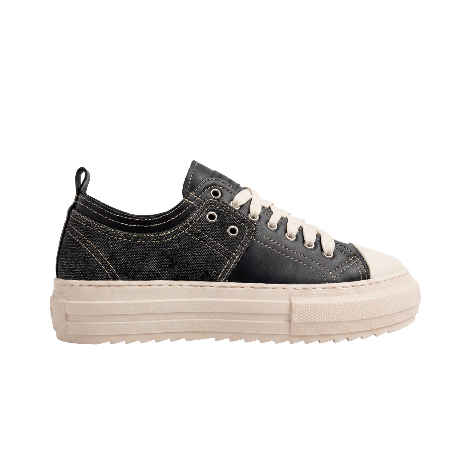 Sneakers Stride Black Leather - Canvas