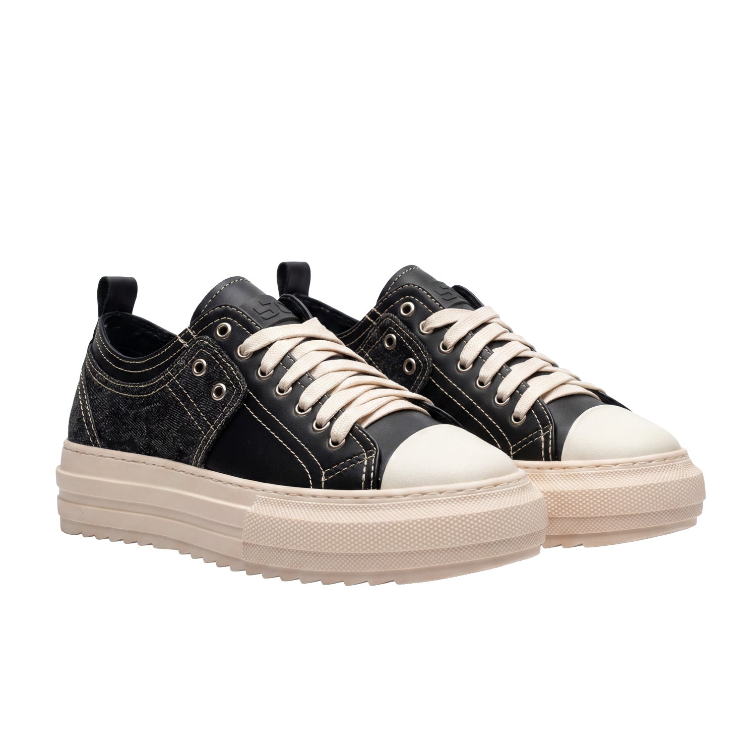 Sneakers Stride Black Leather - Canvas