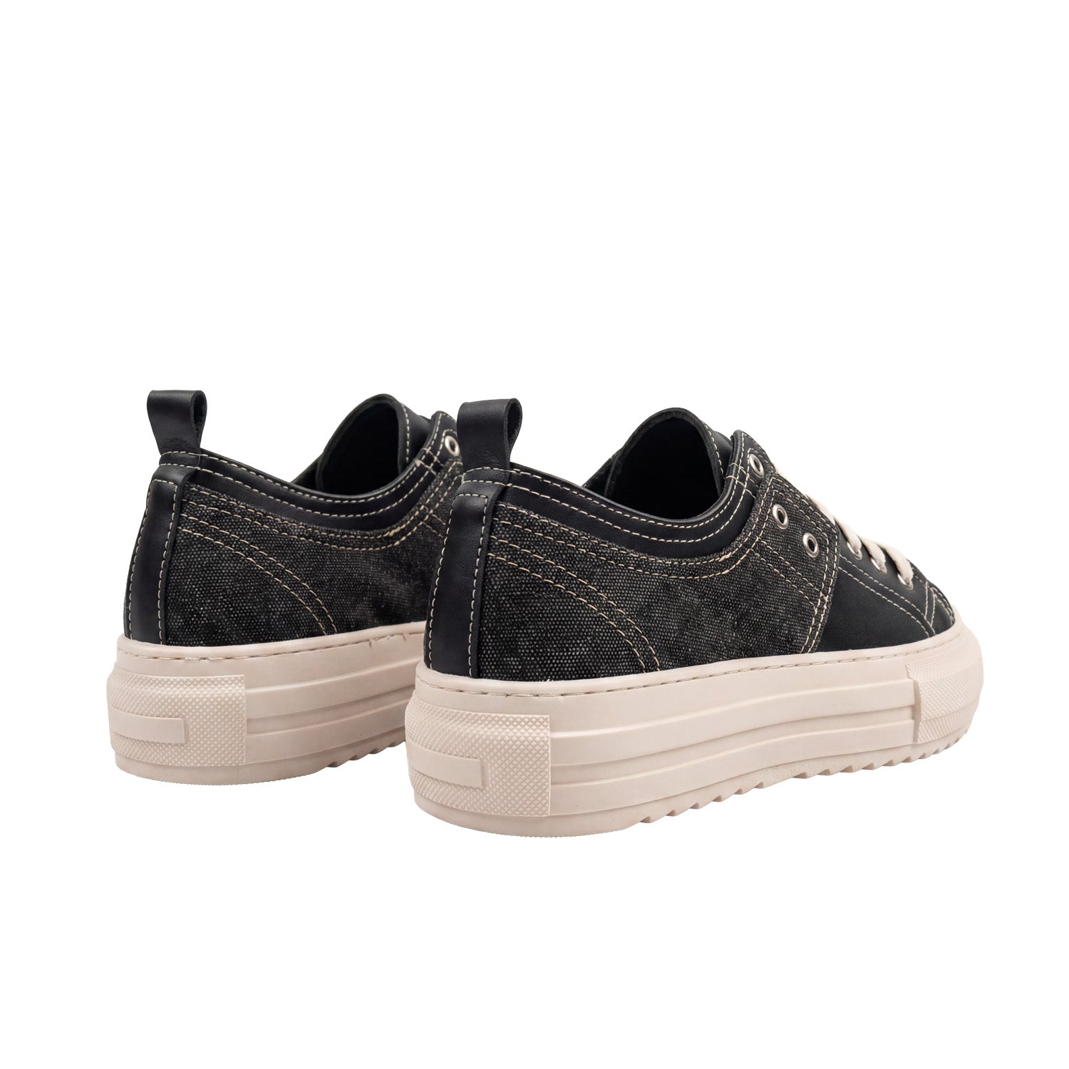 Sneakers Stride Black Leather - Canvas