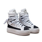 Sneakers - 18 Fori Tela Nero - Bianco