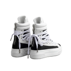Sneakers - 18 Fori Tela Nero - Bianco