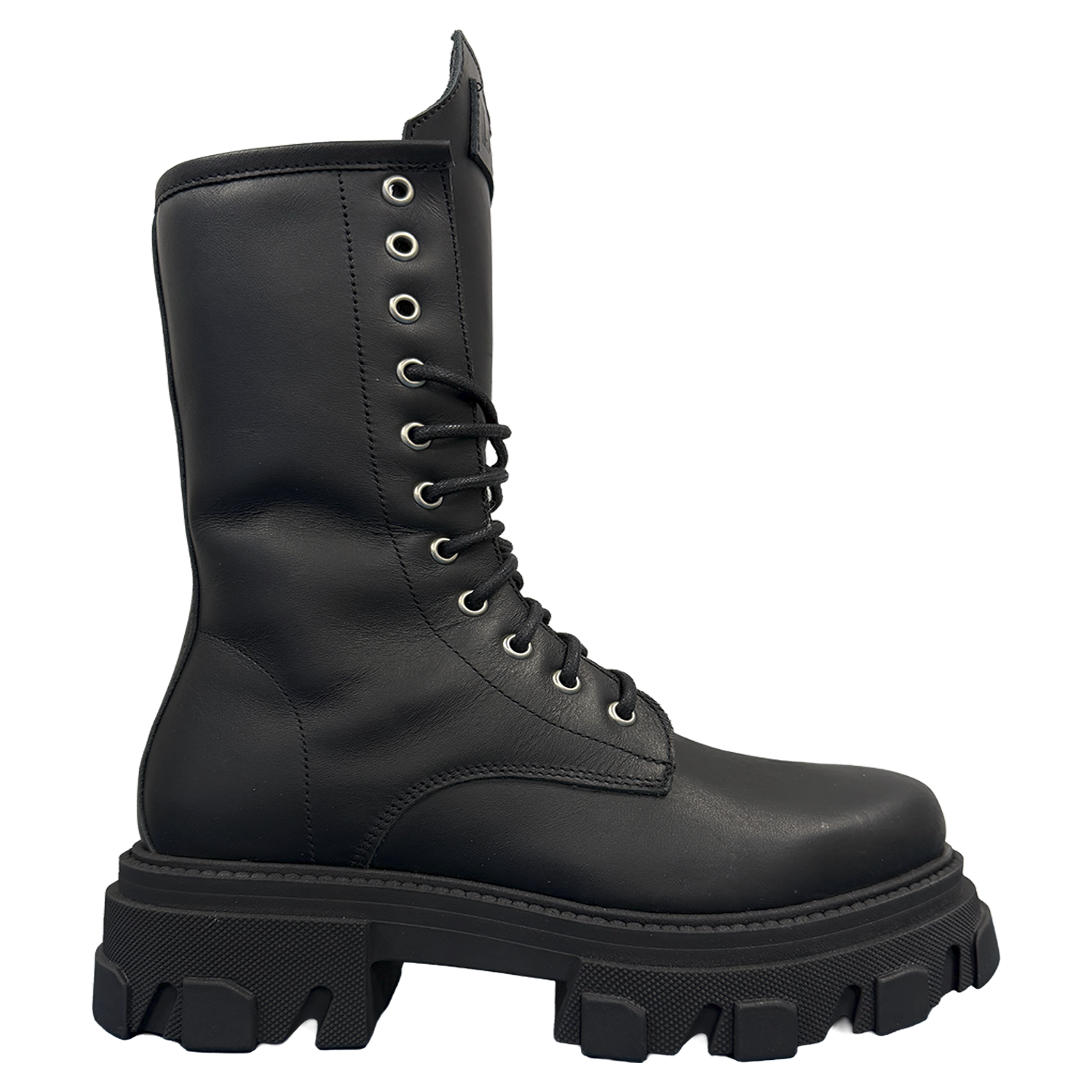 Boot - Total Black in pelle liscio