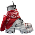 Boot - Nero in Tela Painted Rosso