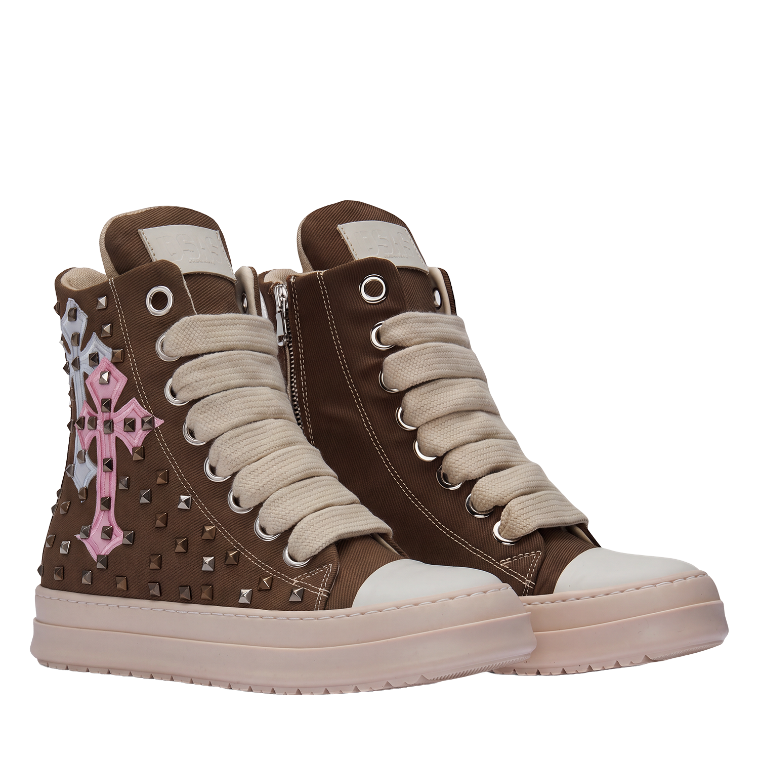 Sneakers - Canvas Marrone Croci e Borchie