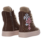 Sneakers - Canvas Marrone Croci e Borchie