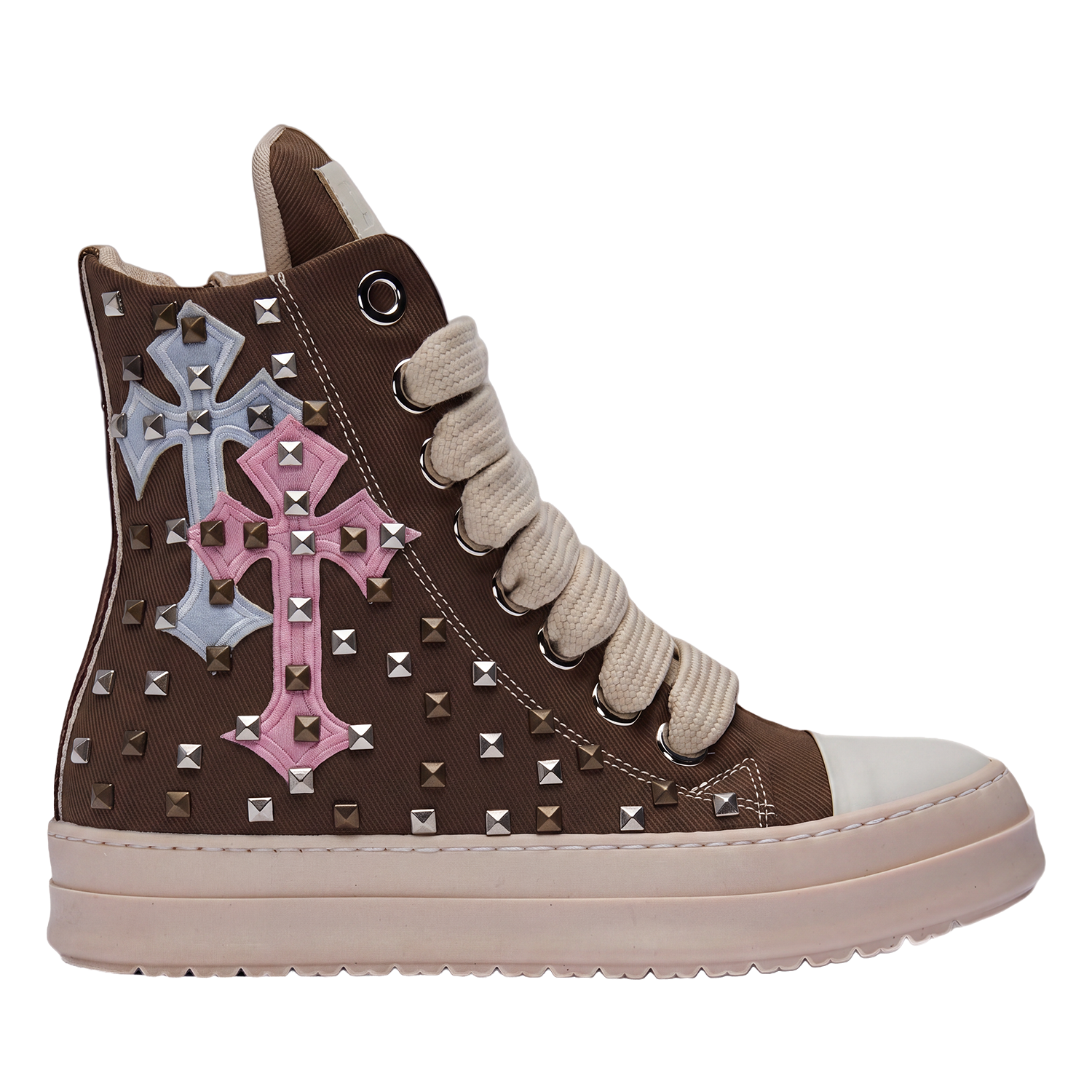 Sneakers - Canvas Marrone Croci e Borchie