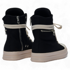 High-Top Canvas Zip Sneakers