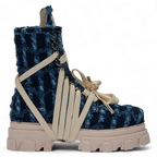Indigo canvas broken boot
