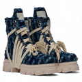 Indigo canvas broken boot