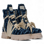 Indigo canvas broken boot