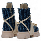 Indigo canvas broken boot