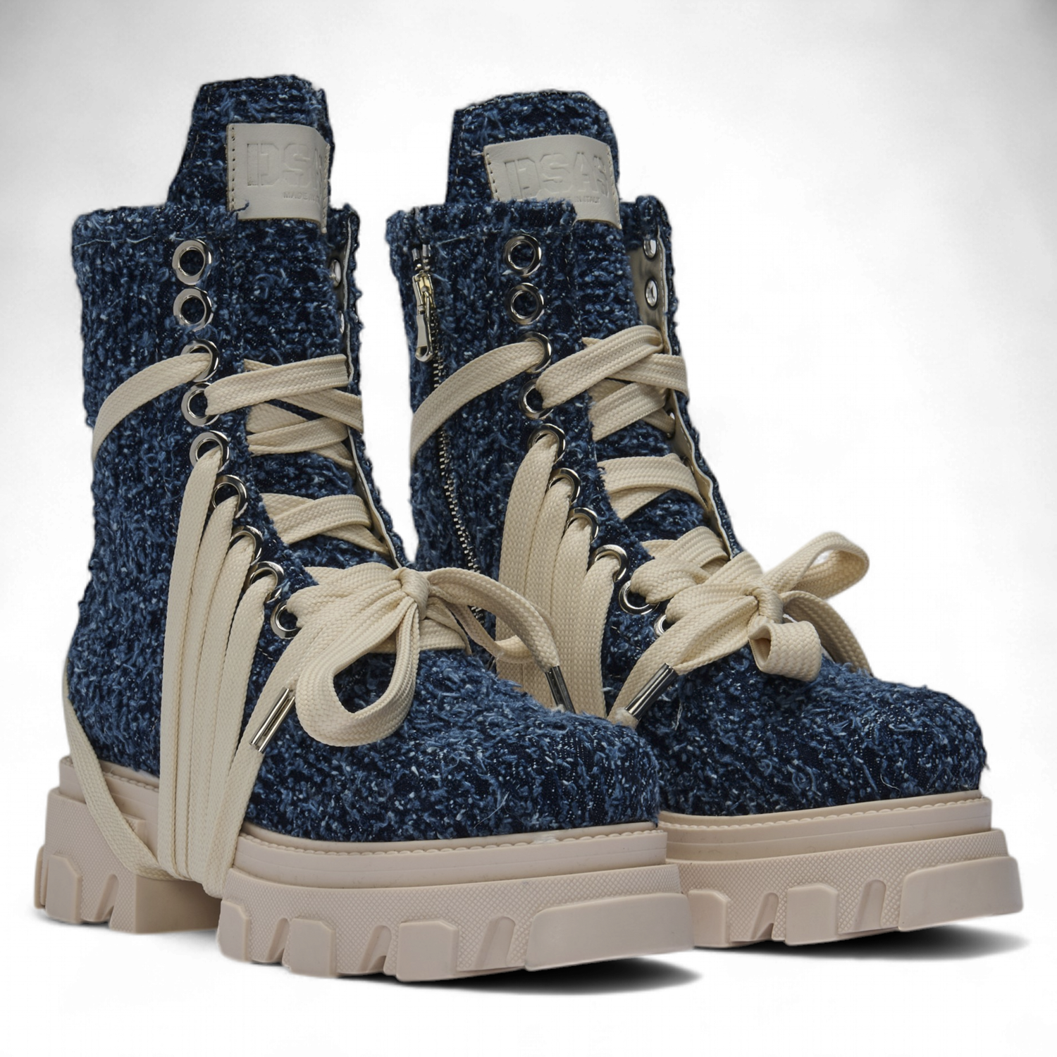 Boot - Indigo Canvas Bouclè