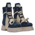 Indigo canvas bouclé boot