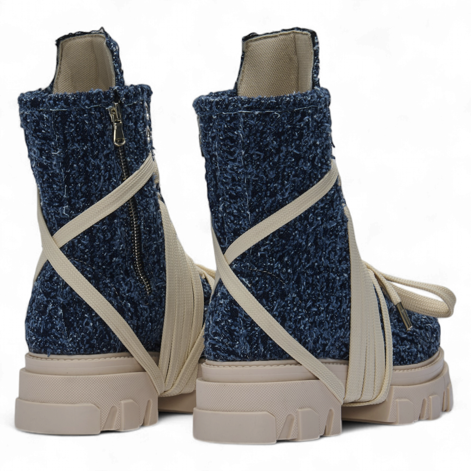 Boot - Indigo Canvas Bouclè