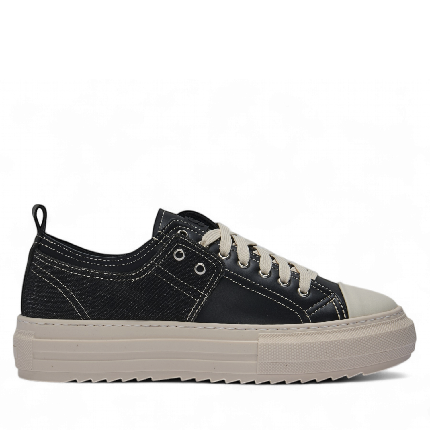 Sneakers - Stride Nero Pelle e Tela