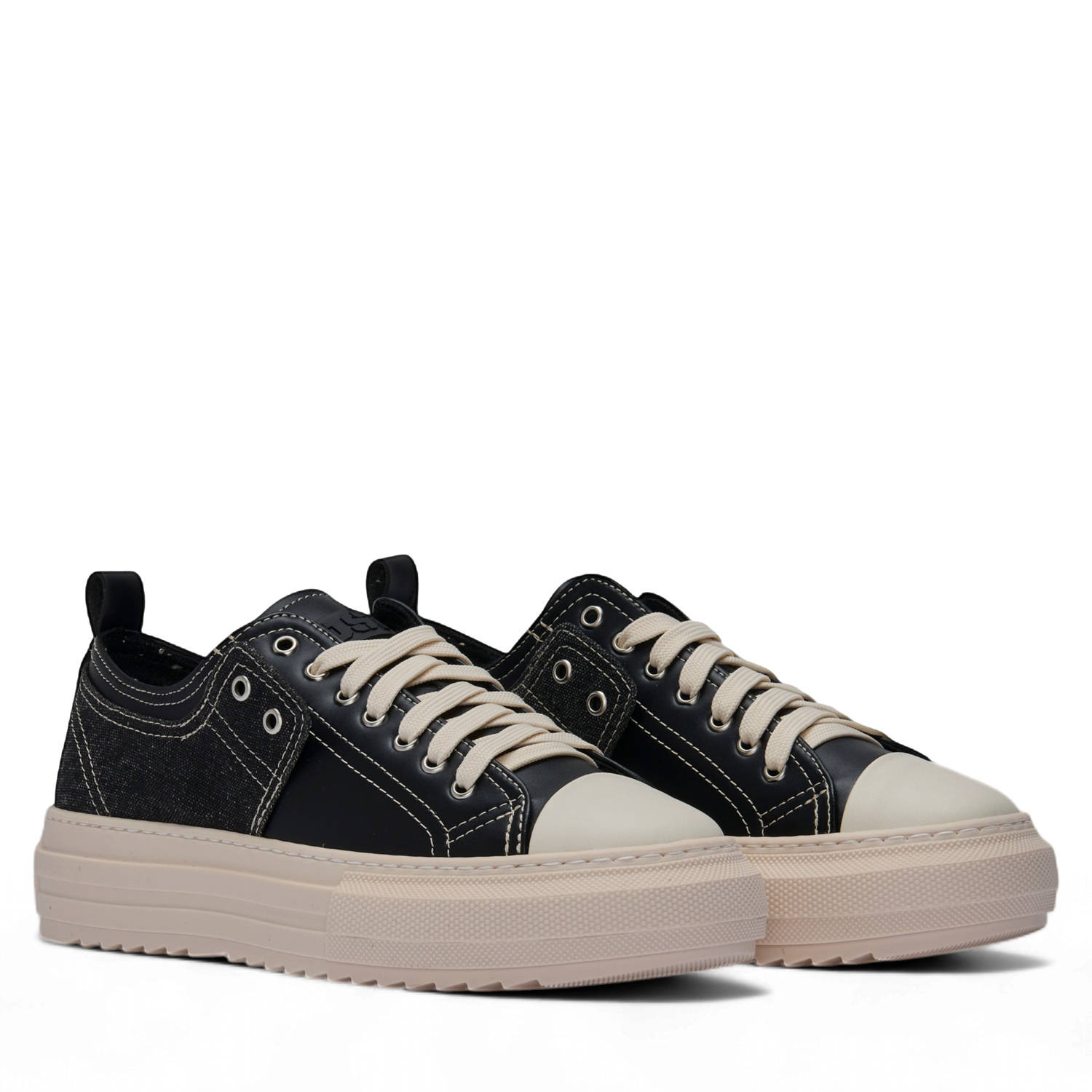 Sneakers - Stride Nero Pelle e Tela
