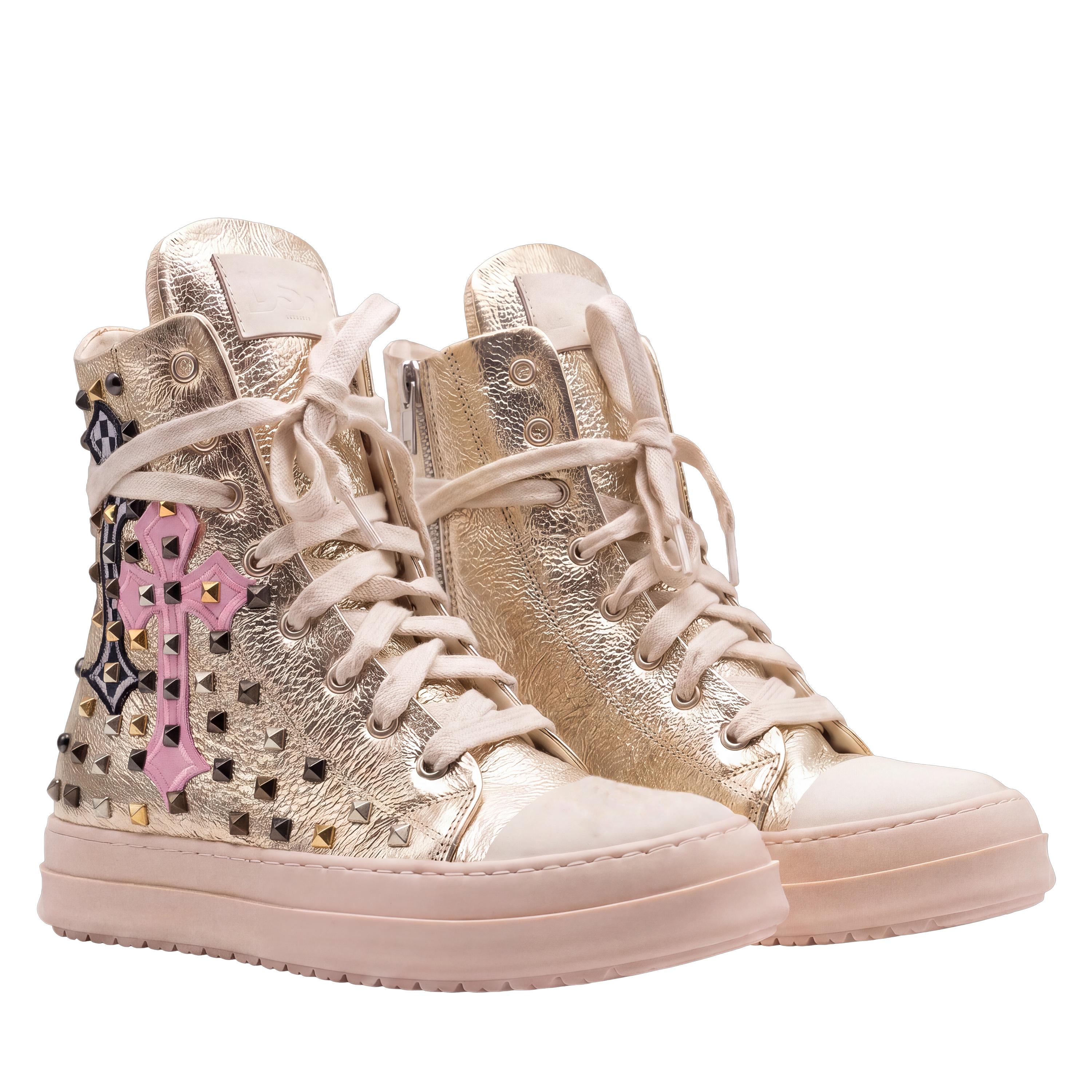 Sneakers - Pelle Gold Croci