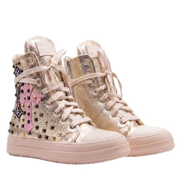 Sneakers - Pelle Gold Croci