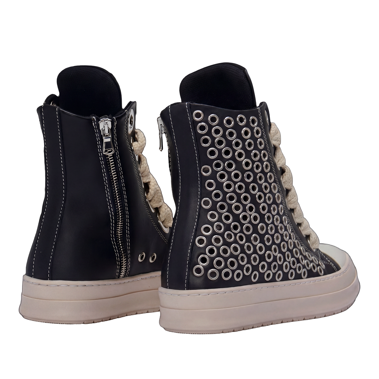 Sneakers Custom - Pelle Occhielli Silver