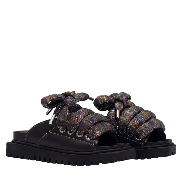 Sandalo - Pelle Nero - LT Multicolor