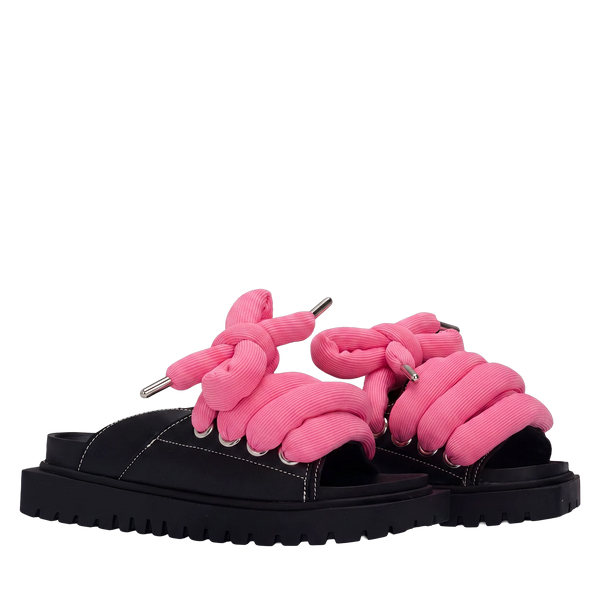 Sandalo - Pelle Nero - TB Rosa