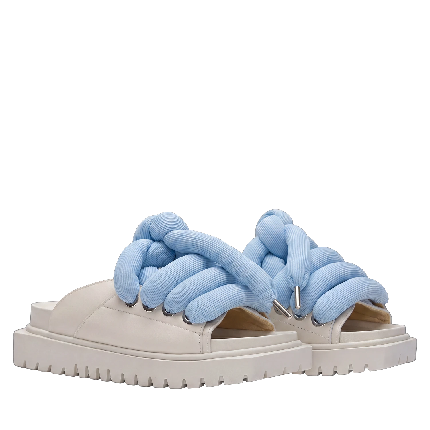 Sandalo - Pelle Crema - TB Turchese