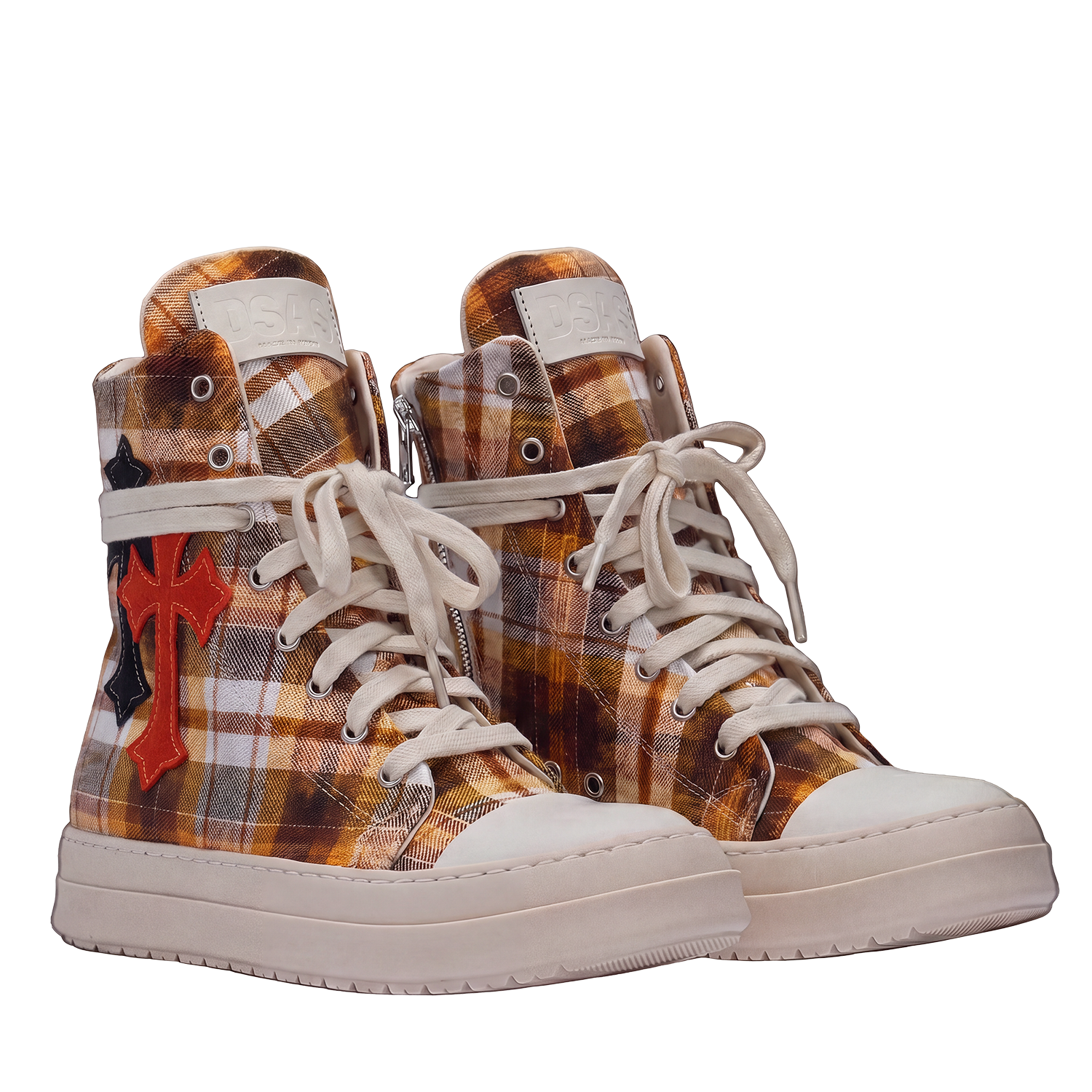 Sneakers - Scozzese Arancio Croci
